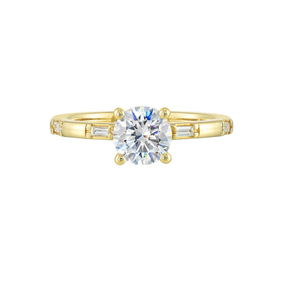 14Kt Yellow Semi Mount 1/10Ctw For 1Ctw round Center