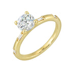 14Kt Yellow Semi Mount 1/10Ctw For 1Ctw round Center