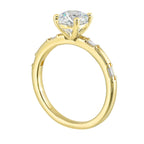 14Kt Yellow Semi Mount 1/10Ctw For 1Ctw round Center