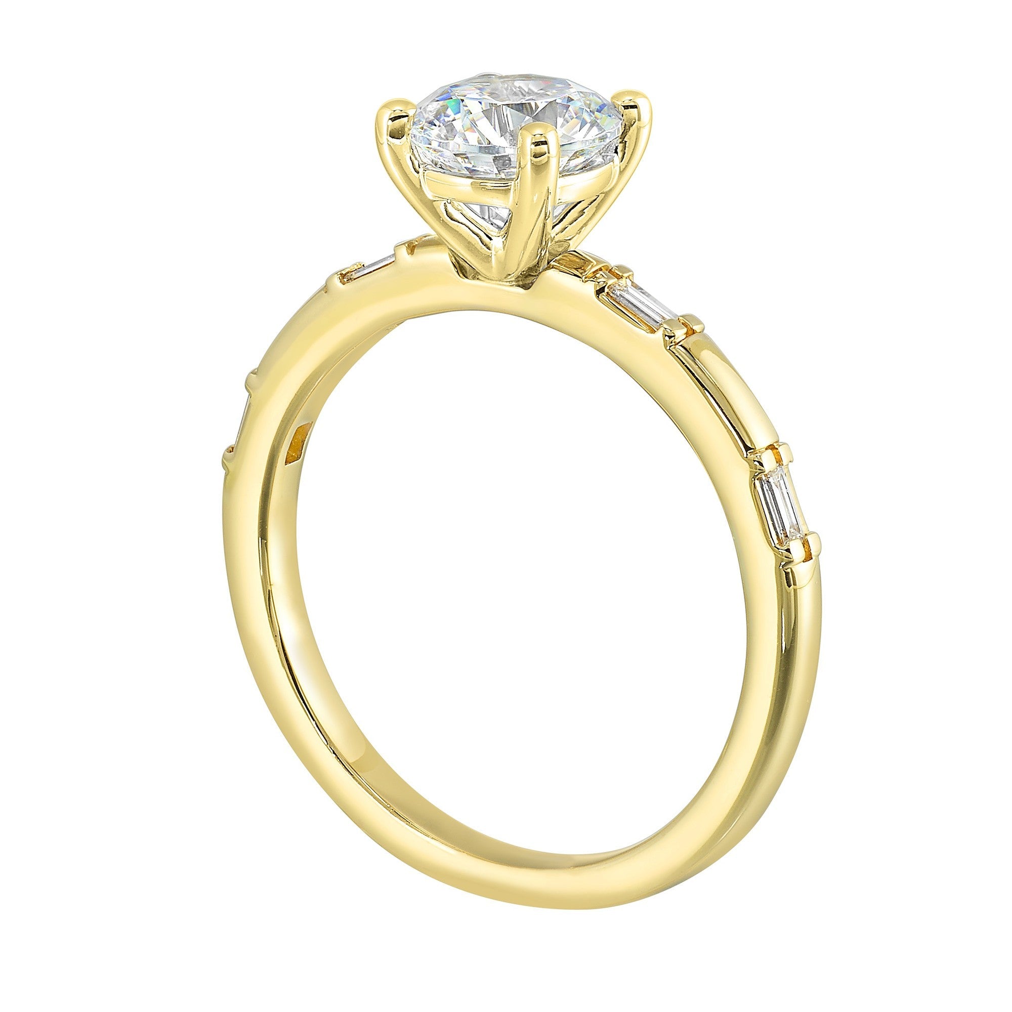 14Kt Yellow Semi Mount 1/10Ctw For 1Ctw round Center