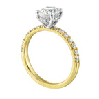 14Kt White Yellow Semi Mount 3/8Ctw For 1Ctw Oval Center