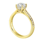 14Kt Yellow Semi Mount 1/4Ctw For 1Ctw Round Center