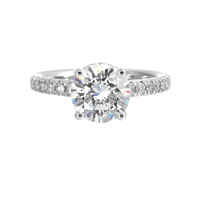 14Kt White Semi Mount 3/8Ctw For 2Ctw Round Center