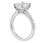 14Kt White Semi Mount 1/2Ctw For 3Ctw Emerald Cut Center
