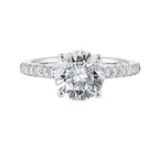 14Kt White Semi Mount 1/2Ctw For 2Ctw Round Center