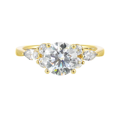 14Kt Yellow Semi Mount 3/8Ctw For 1 1/2Ct Round Center
