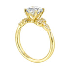 14Kt Yellow Semi Mount 3/8Ctw For 1 1/2Ct Round Center