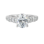 14Kt White Semi Mount 1Ctw For 2Ctw Oval Center
