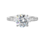 14Kt White Semi Mount 3/8Ctw For 2Ctw Round Center