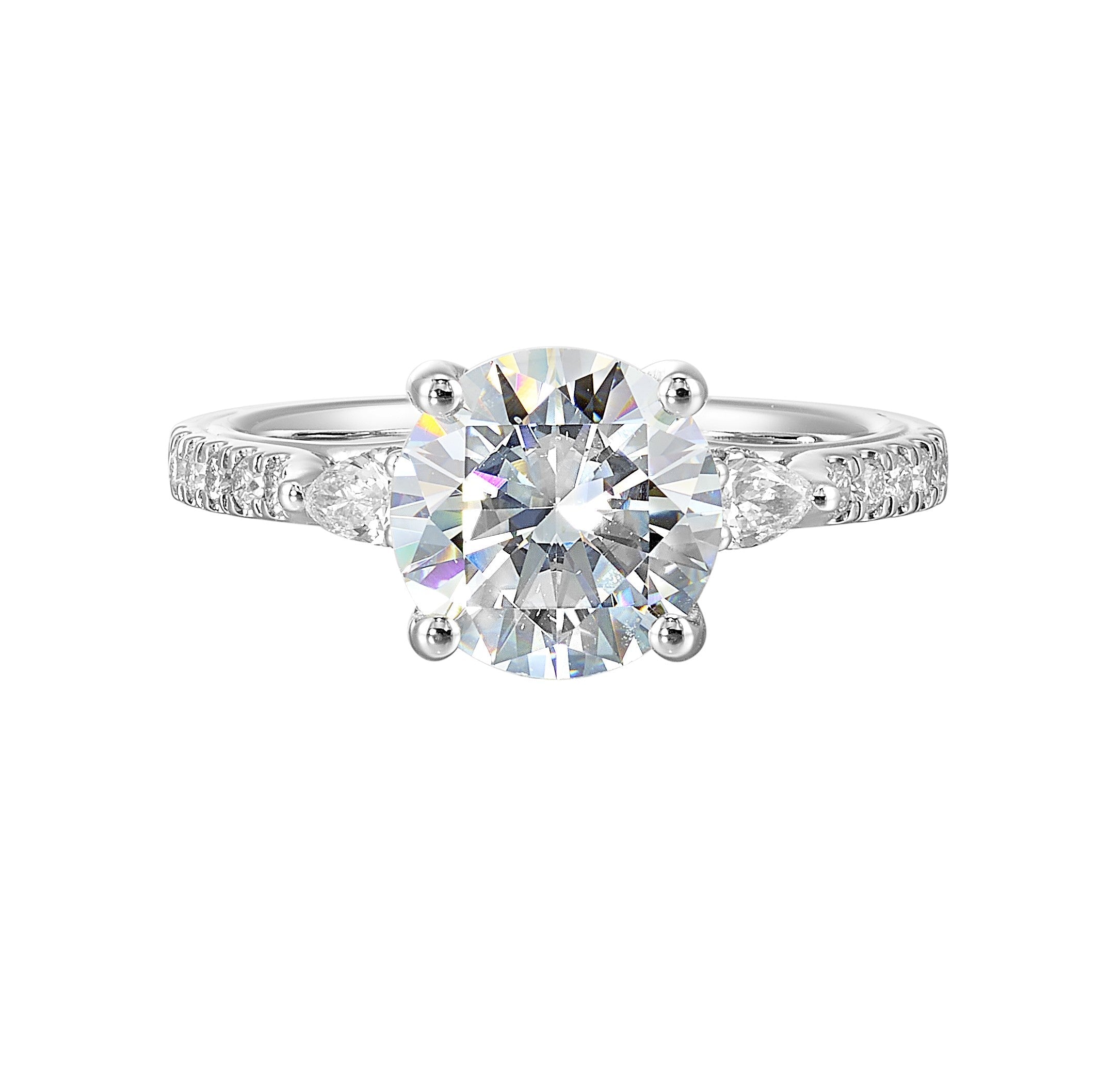 14Kt White Semi Mount 3/8Ctw For 2Ctw Round Center