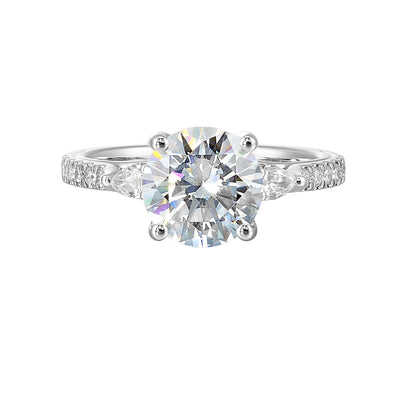 14Kt White Semi Mount 3/8Ctw For 2Ctw Round Center