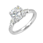 14Kt White Semi Mount 3/8Ctw For 2Ctw Round Center
