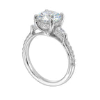 14Kt White Semi Mount 3/8Ctw For 2Ctw Round Center