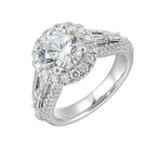 14Kt White Semi Mount 1Ctw For 2Ctw Round Center