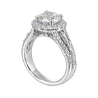 14Kt White Semi Mount 1Ctw For 2Ctw Round Center