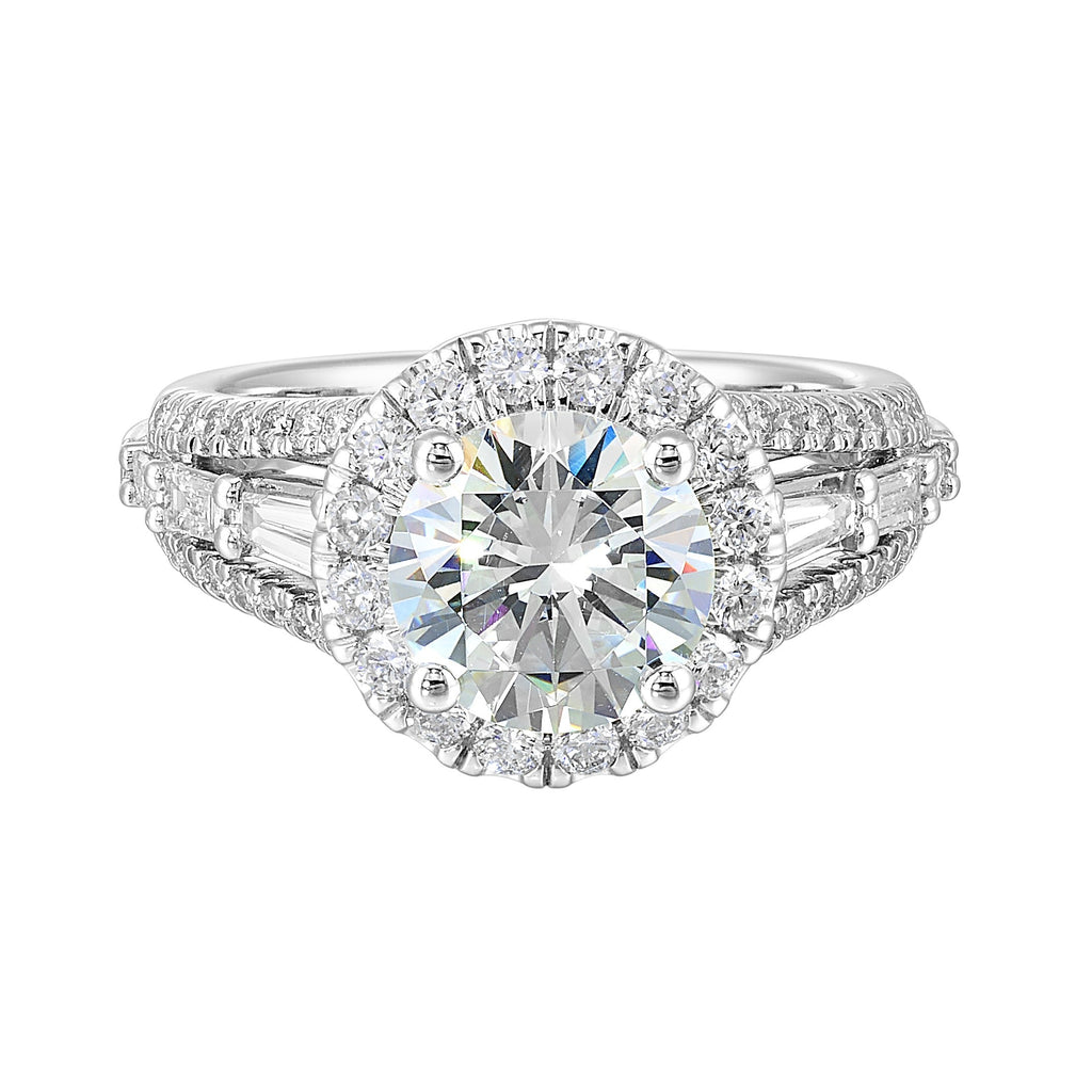 14Kt White Semi Mount 1Ctw For 2Ctw Round Center