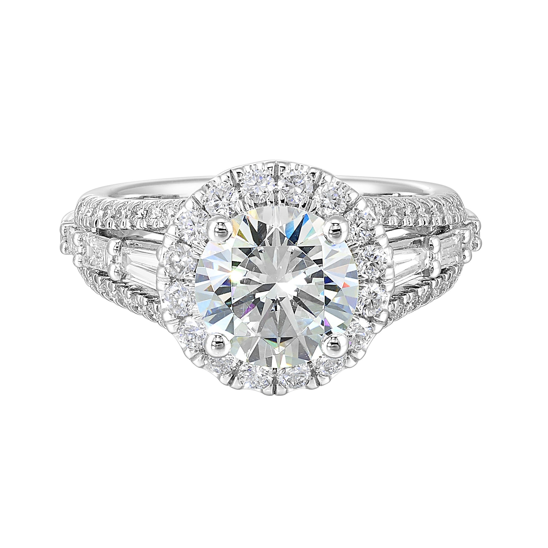 14Kt White Semi Mount 1Ctw For 2Ctw Round Center
