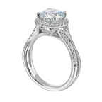 14Kt White Semi Mount 1/2Ctw For 2Ctw Round Center