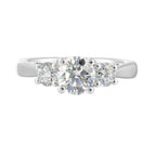 14Kt White Semi Mount 3/4Ctw For 1Ctw Round Center