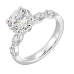 14Kt White Semi Mount 3/8Ctw For 2Ctw Round Center