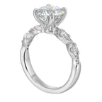 14Kt White Semi Mount 3/8Ctw For 2Ctw Round Center