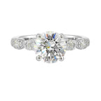 14Kt White Semi Mount 3/8Ctw For 2Ctw Round Center