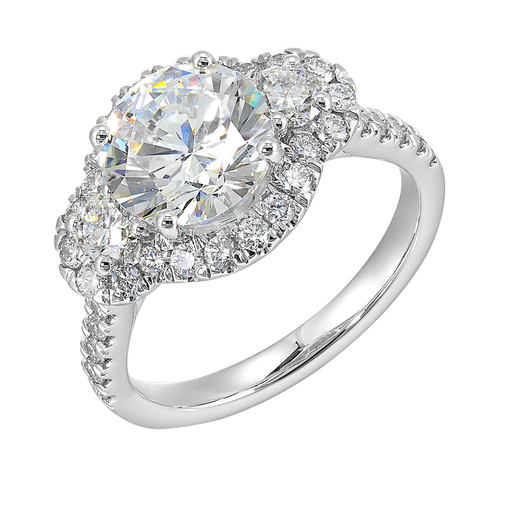 14Kt White Semi Mount 1Ctw For 2Ctw Round Center
