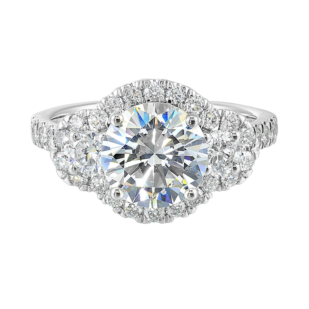 14Kt White Semi Mount 1Ctw For 2Ctw Round Center