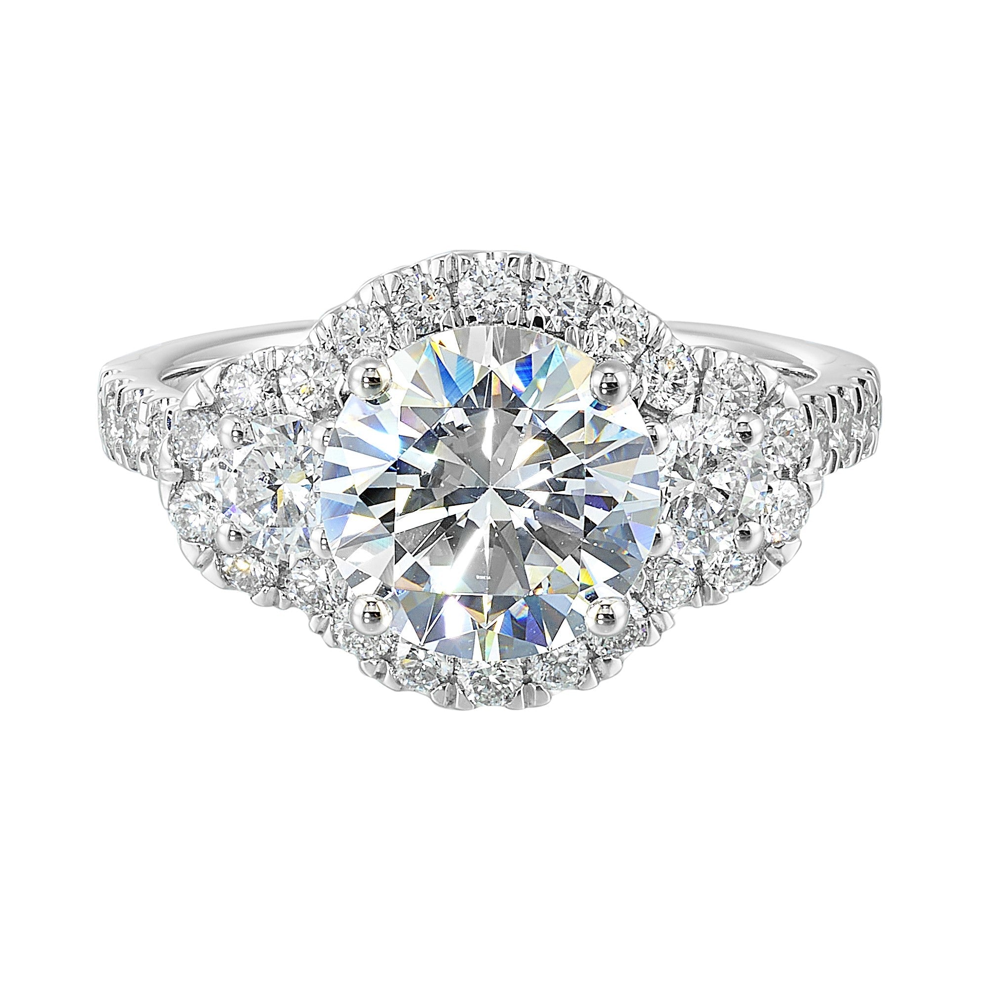 14Kt White Semi Mount 1Ctw For 2Ctw Round Center