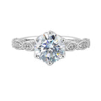 14Kt White Semi Mount 1/3Ctw For 2Ctw Round Center
