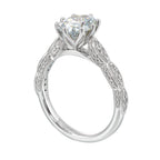 14Kt White Semi Mount 1/3Ctw For 2Ctw Oval Center