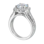 14Kt White Semi Mount 7/8Ctw For 2Ctw Round Center