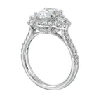 14Kt White Semi Mount 3/4Ctw For 2Ctw Oval Center