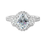 14Kt White Semi Mount 3/4Ctw For 2Ctw Oval Center