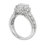 14Kt White Semi Mount 1 1/4Ctw For 2Ctw Round Center