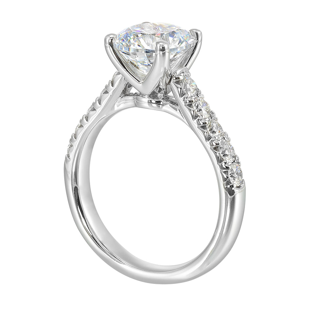 14Kt White Semi Mount 1/2Ctw For 2Ctw Round Center