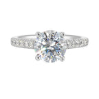 14Kt White Semi Mount 1/2Ctw For 2Ctw Round Center