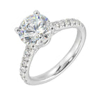 14Kt White Semi Mount 1/2Ctw For 2Ctw Round Center