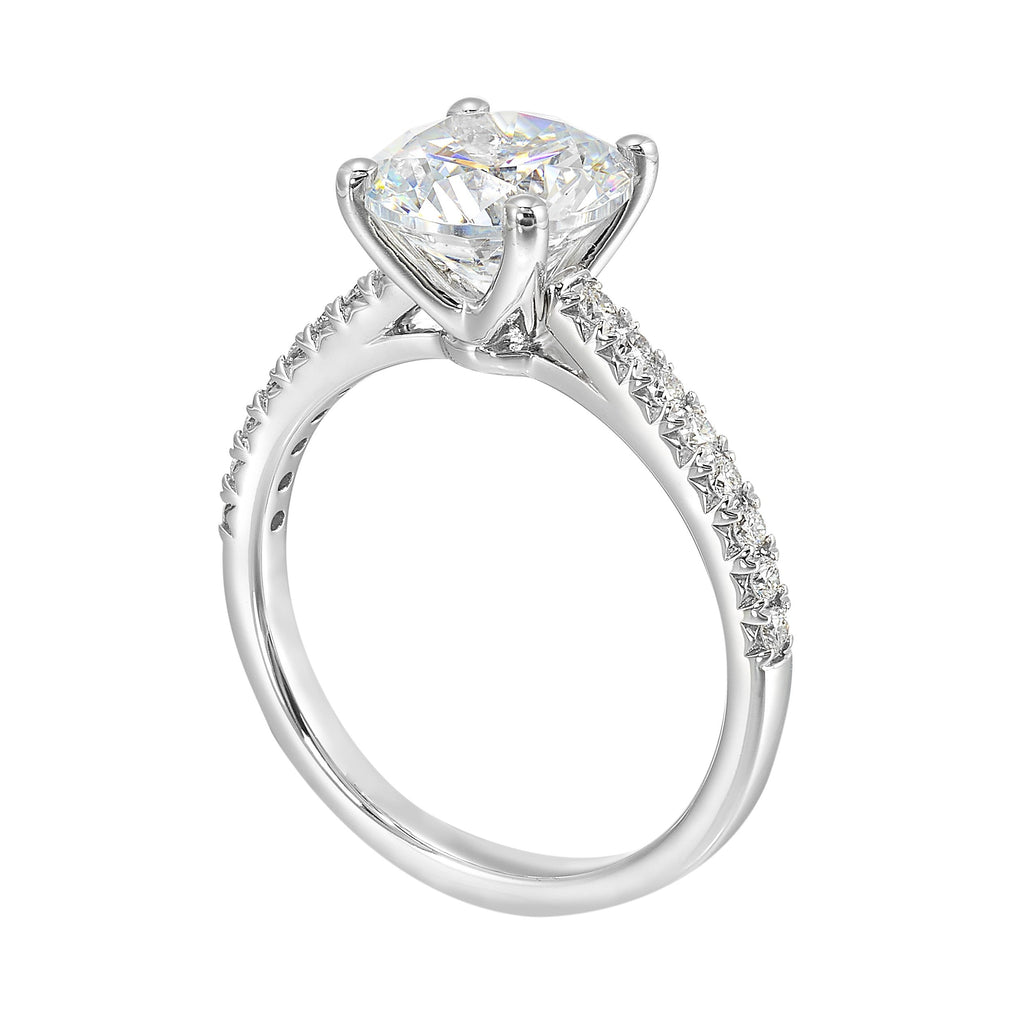 14Kt White Semi Mount 1/5Ctw For 2Ctw Round Center