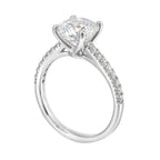 14Kt White Semi Mount 1/5Ctw For 2Ctw Round Center