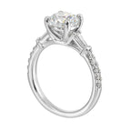 14Kt White Semi Mount 3/8Ctw For 1 1/2Ctw Round Center