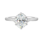 14Kt White Semi Mount 1/15Ctw For 2Ctw Oval Center