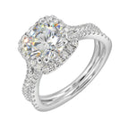 14Kt White Semi Mount 1/2Ctw For 2Ctw Round Center