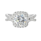 14Kt White Semi Mount 1/2Ctw For 2Ctw Round Center
