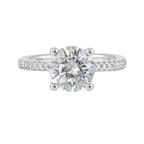 14Kt White Semi Mount 1/4Ctw For 2Ctw Round Center
