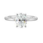 14Kt White Semi Mount 1/5Ctw For 2Ct Oval Center