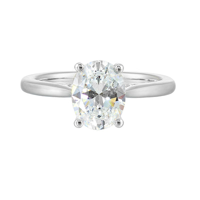 14Kt White Semi Mount 1/5Ctw For 2Ct Oval Center