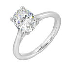 14Kt White Semi Mount 1/5Ctw For 2Ct Oval Center