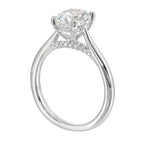 14Kt White Semi Mount 1/5Ctw For 2Ct Oval Center