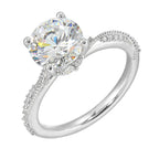 14Kt White Semi Mount 1/5Ctw For 2Ctw Round Center
